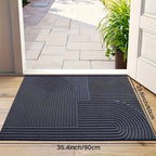 Absorbent Washable Mat Non-Slip Quick-Drying Microfibre Doormat with Flowing Line Pattern