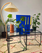 Curved Wooden Floor Lamp With Pleated Shade