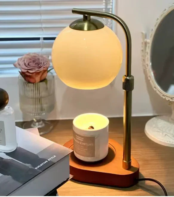 Modern Wood And Glass Table Lamp With Warm LED Glow — Ashbury Home & Living