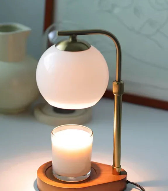 Modern Wood And Glass Table Lamp With Warm LED Glow — Ashbury Home & Living