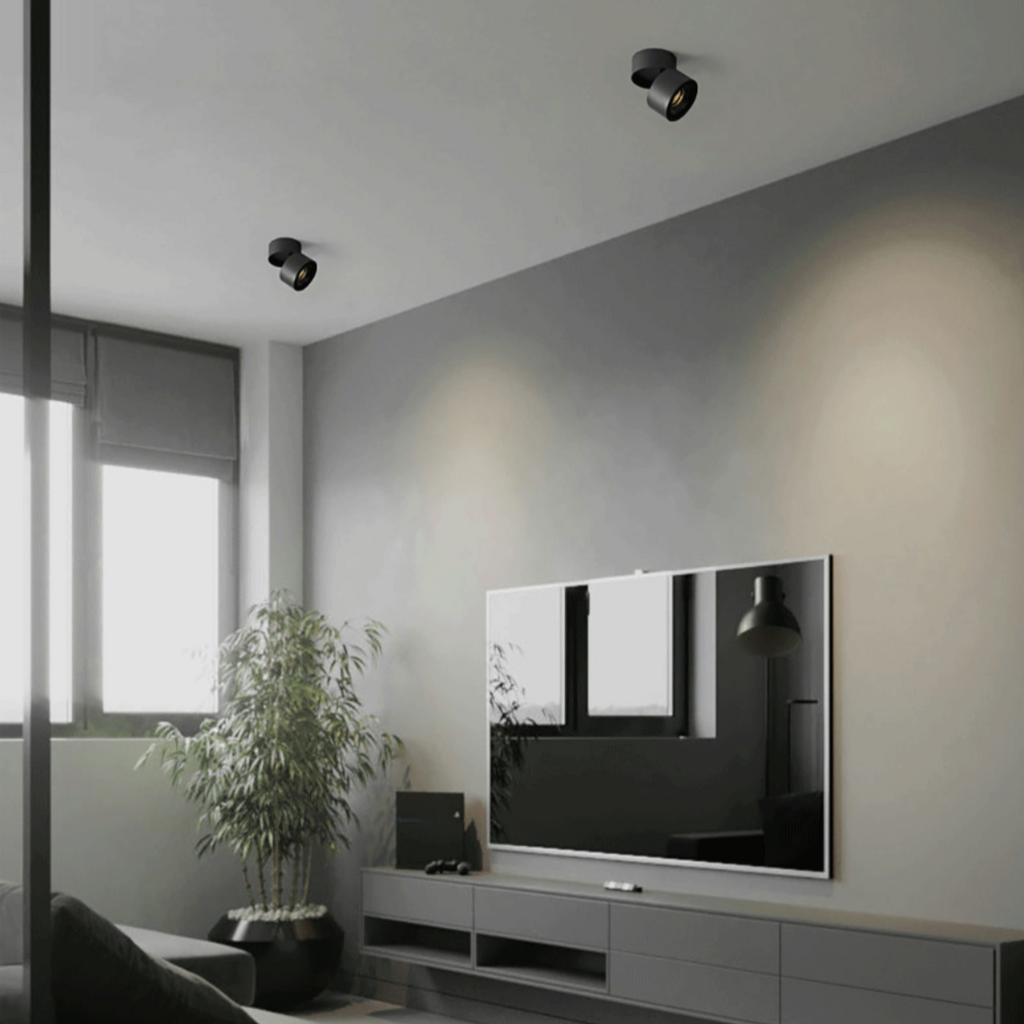Adjustable Surface Spot Ceiling Light With Integrated LED Light