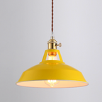 Loft Metal Dome Pendant Lights With Braided Cord LED Light