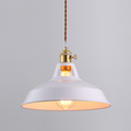 Loft Metal Dome Pendant Lights With Braided Cord LED Light