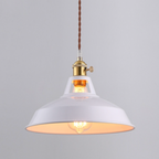 Loft Metal Dome Pendant Lights With Braided Cord LED Light