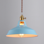 Loft Metal Dome Pendant Lights With Braided Cord LED Light