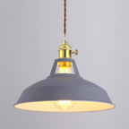 Loft Metal Dome Pendant Lights With Braided Cord LED Light