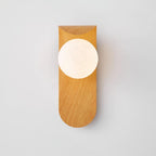Wood Wall Light With Opal Globe Shade