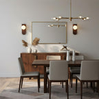 Wood Wall Light With Opal Globe Shade