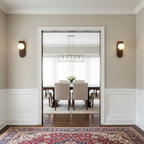 Wood Wall Light With Opal Globe Shade