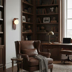 Wood Wall Light With Opal Globe Shade