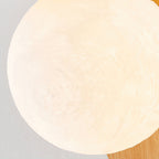Wood Wall Light With Opal Globe Shade