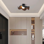 Wavy Wood Petal Ceiling Light With Globe Diffuser