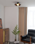 Wavy Wood Petal Ceiling Light With Globe Diffuser