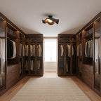 Wavy Wood Petal Ceiling Light With Globe Diffuser