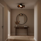 Wavy Wood Petal Ceiling Light With Globe Diffuser