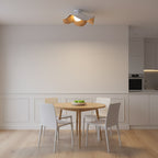 Wavy Wood Petal Ceiling Light With Globe Diffuser