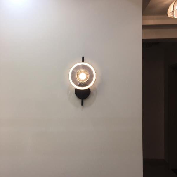 Nordic Ripple Glass Wall Light LED Light With Double Round Shade