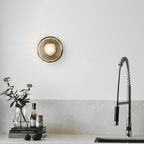 Nordic Ripple Glass Wall Light LED Light With Double Round Shade