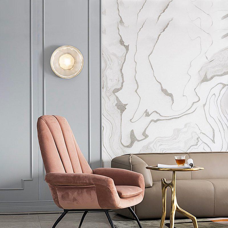 Nordic Ripple Glass Wall Light LED Light With Double Round Shade