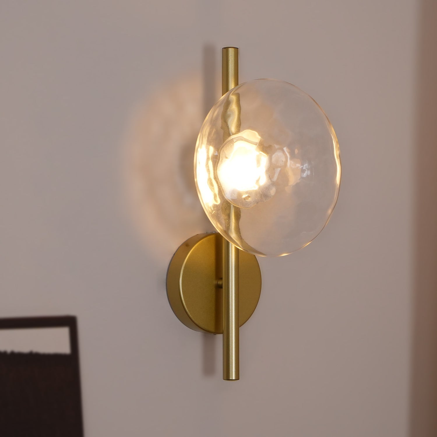 Nordic Ripple Glass Wall Light LED Light With Double Round Shade