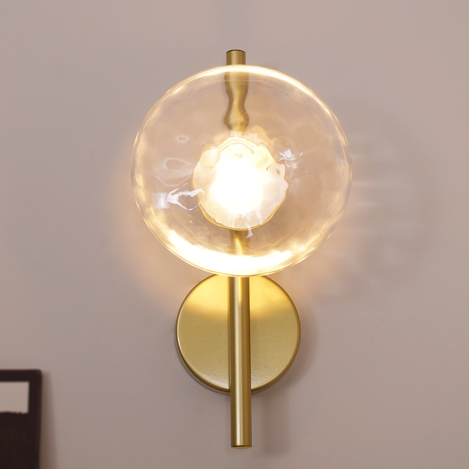 Nordic Ripple Glass Wall Light LED Light With Double Round Shade