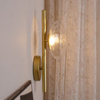 Nordic Ripple Glass Wall Light LED Light With Double Round Shade