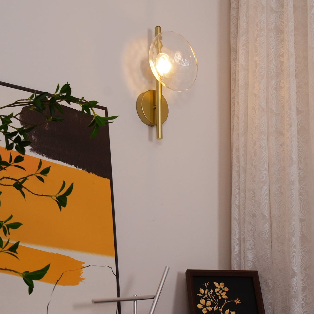 Nordic Ripple Glass Wall Light LED Light With Double Round Shade
