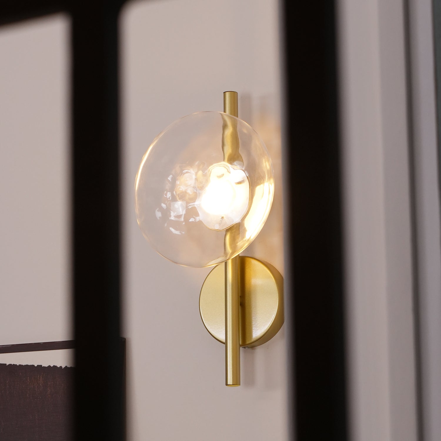 Nordic Ripple Glass Wall Light LED Light With Double Round Shade