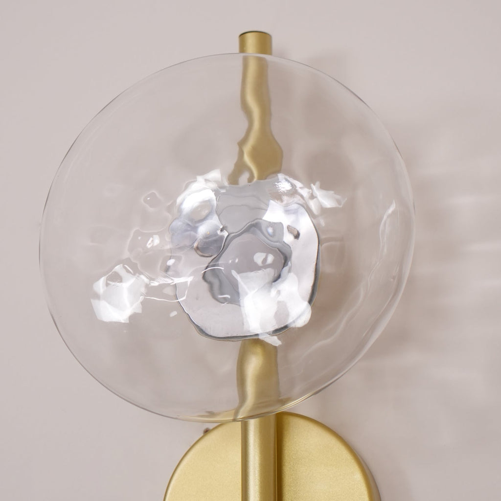 Nordic Ripple Glass Wall Light LED Light With Double Round Shade