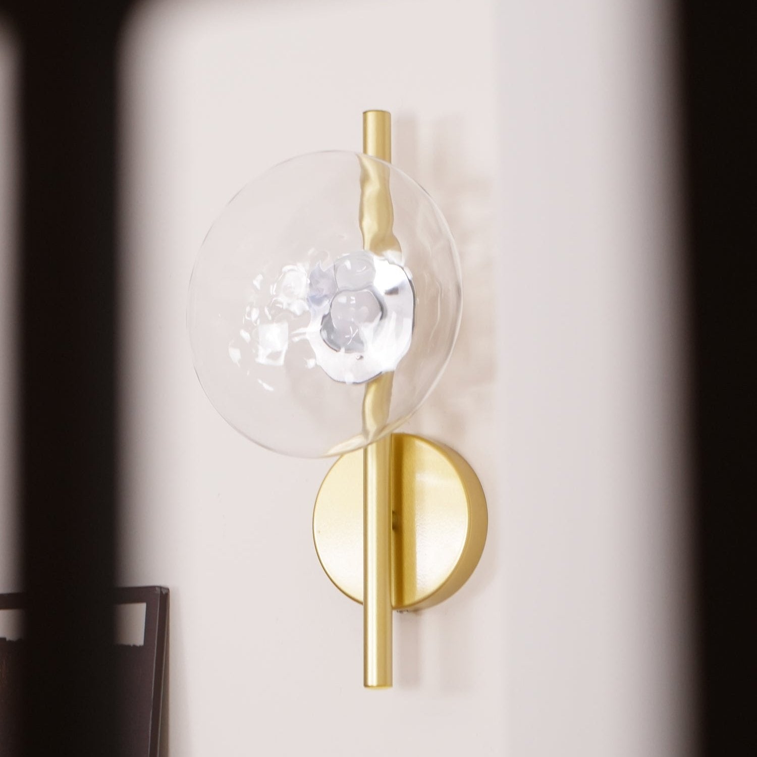 Nordic Ripple Glass Wall Light LED Light With Double Round Shade