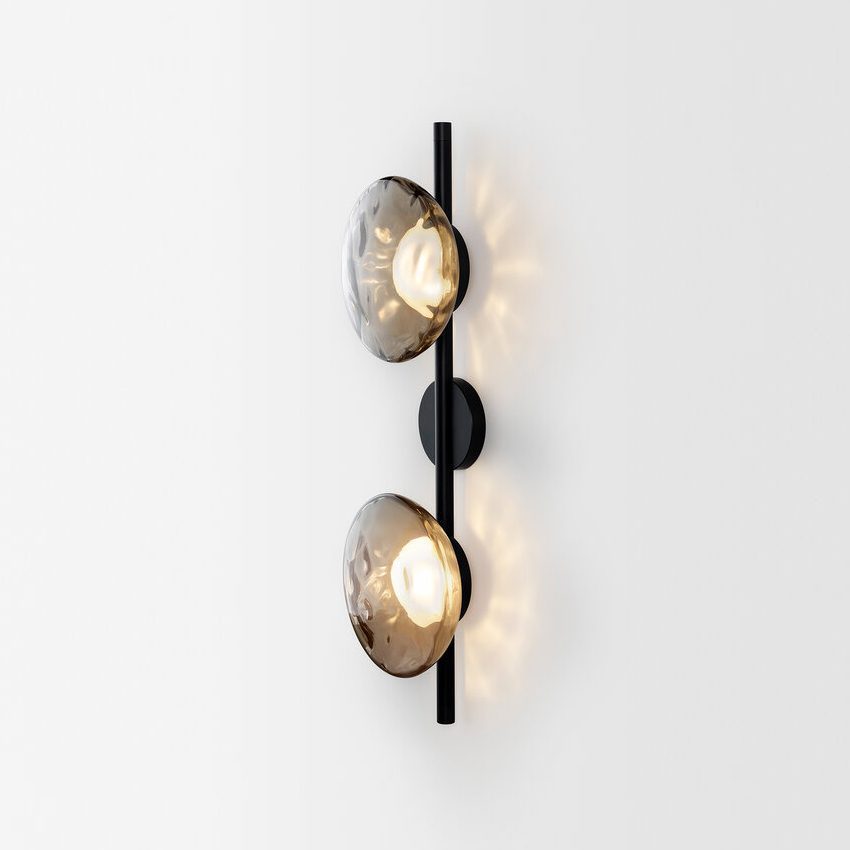 Nordic Ripple Glass Wall Light LED Light With Double Round Shade