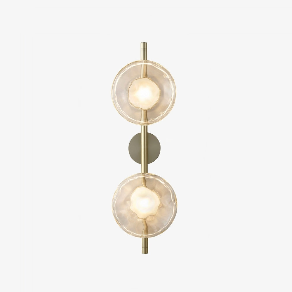 Nordic Ripple Glass Wall Light LED Light With Double Round Shade