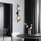 Nordic Ripple Glass Wall Light LED Light With Double Round Shade