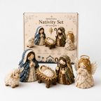 Patchwork Fabric Nativity Sewing Kit Hand Stitched Christmas Nativity Scene Craft Kit with Pre Cut Fabric Pieces and Pattern for Mantel Decoration
