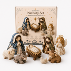 Patchwork Fabric Nativity Sewing Kit Hand Stitched Christmas Nativity Scene Craft Kit with Pre Cut Fabric Pieces and Pattern for Mantel Decoration