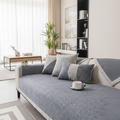 Non-Slip Sofa Cover Cotton Linen Quilted Sofa Throw Breathable Couch Protector with Latex Grip for All Seasons