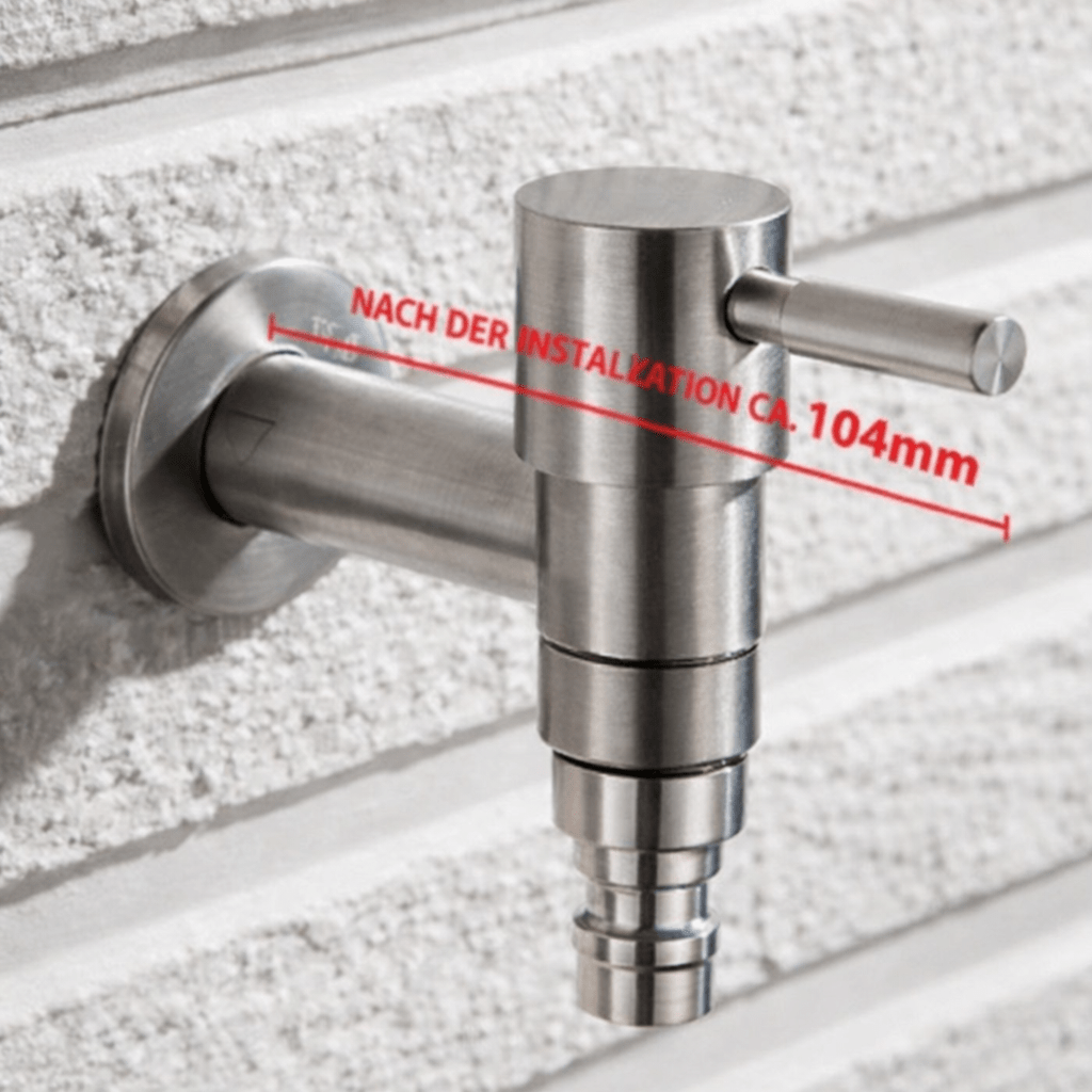 Stainless Steel Wall Mounted Outdoor Tap Brushed Garden Tap with Hose Connector Option Washing Machine Tap for Garden | Balcony and Utility Room