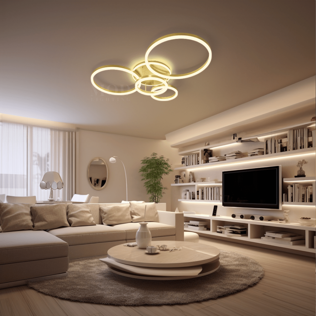 Ring Halo Ceiling Light With Interlocking Circles