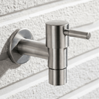 Stainless Steel Wall Mounted Outdoor Tap Brushed Garden Tap with Hose Connector Option Washing Machine Tap for Garden | Balcony and Utility Room