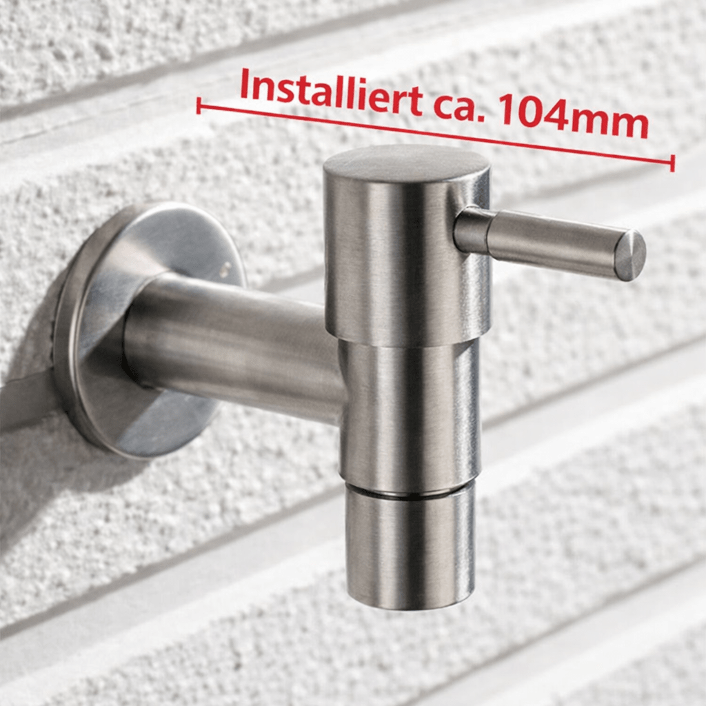Stainless Steel Wall Mounted Outdoor Tap Brushed Garden Tap with Hose Connector Option Washing Machine Tap for Garden | Balcony and Utility Room