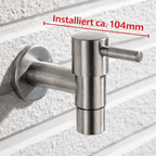 Stainless Steel Wall Mounted Outdoor Tap Brushed Garden Tap with Hose Connector Option Washing Machine Tap for Garden | Balcony and Utility Room