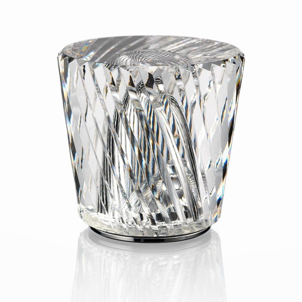 Diamond-Cut Crystal Table Lamp With Faceted Prism Shade
