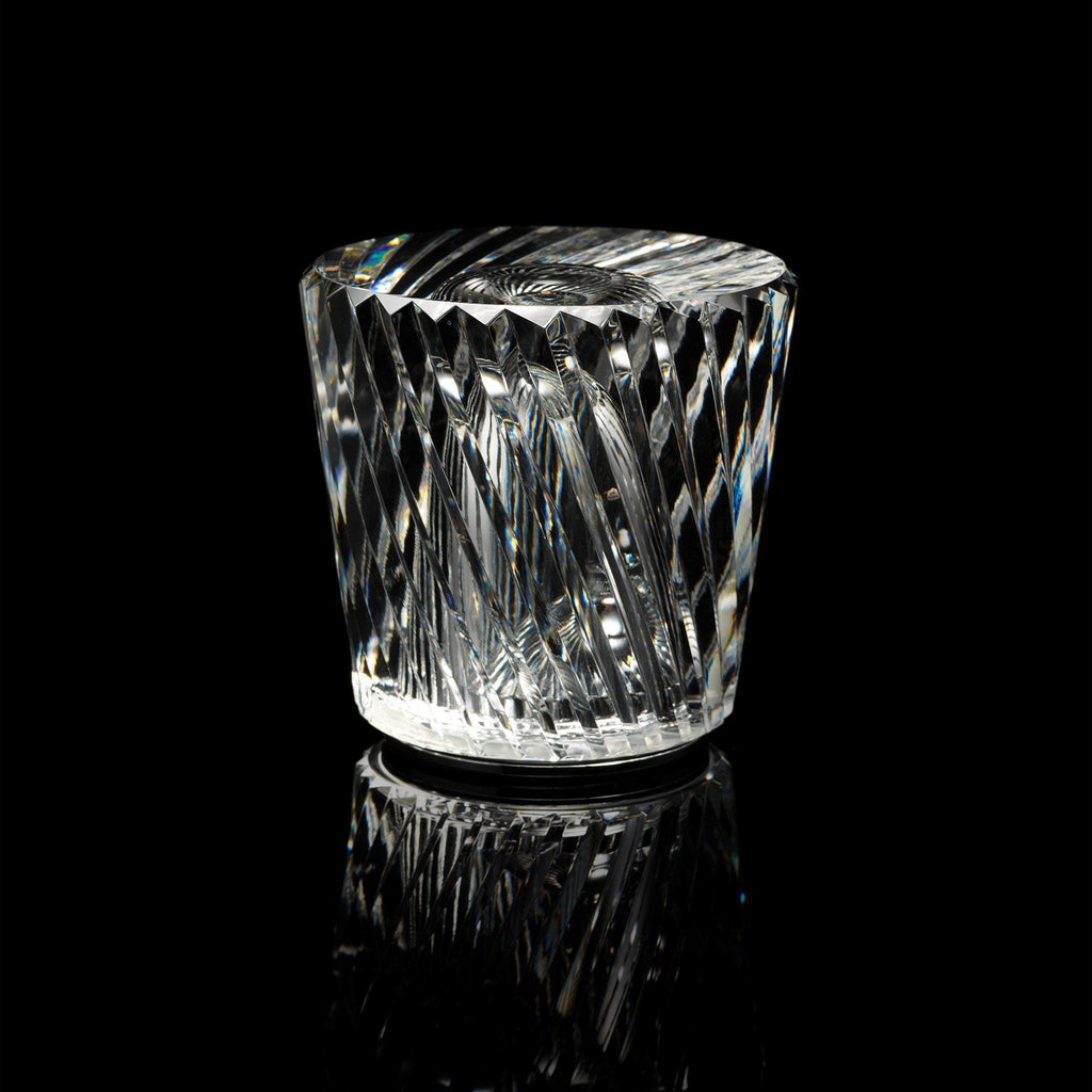 Diamond-Cut Crystal Table Lamp With Faceted Prism Shade