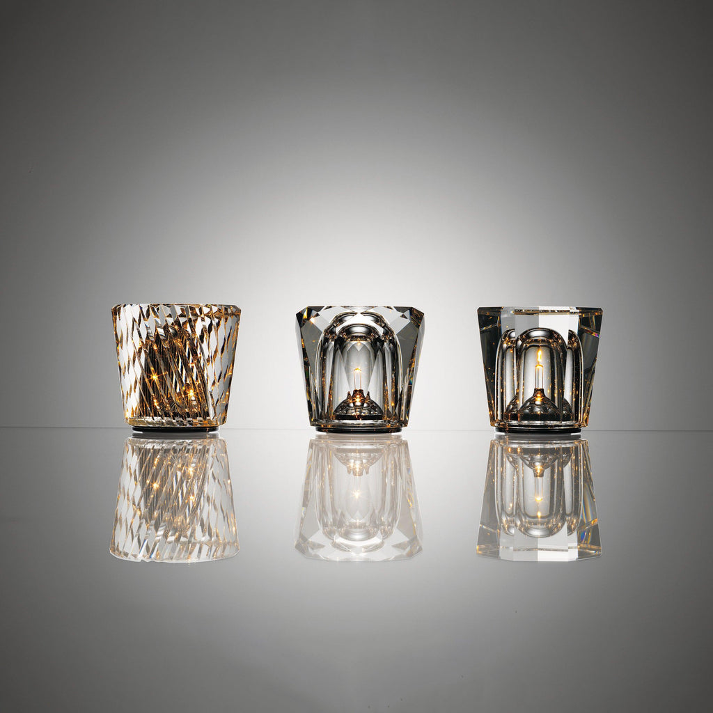 Diamond-Cut Crystal Table Lamp With Faceted Prism Shade