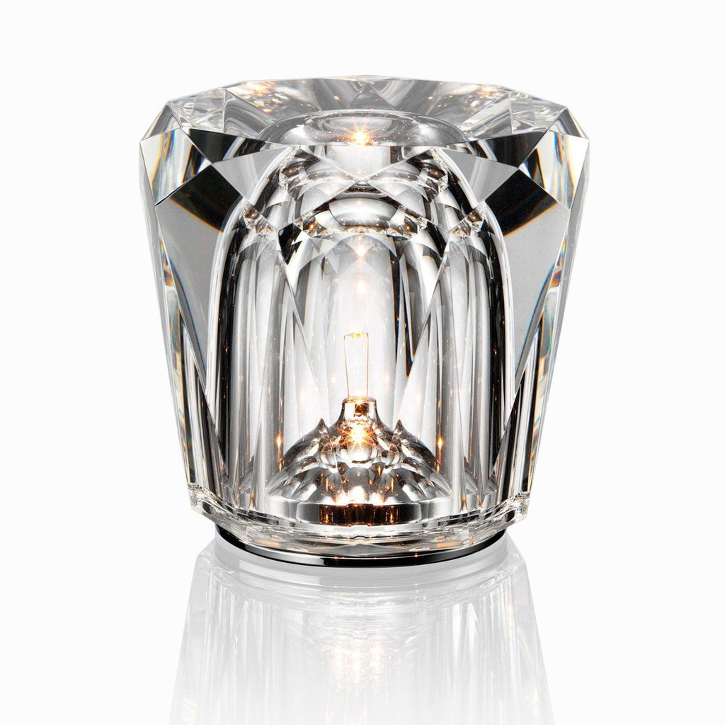 Diamond-Cut Crystal Table Lamp With Faceted Prism Shade