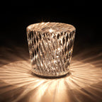 Diamond-Cut Crystal Table Lamp With Faceted Prism Shade