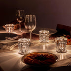 Diamond-Cut Crystal Table Lamp With Faceted Prism Shade