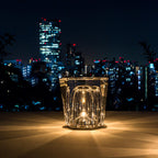 Diamond-Cut Crystal Table Lamp With Faceted Prism Shade
