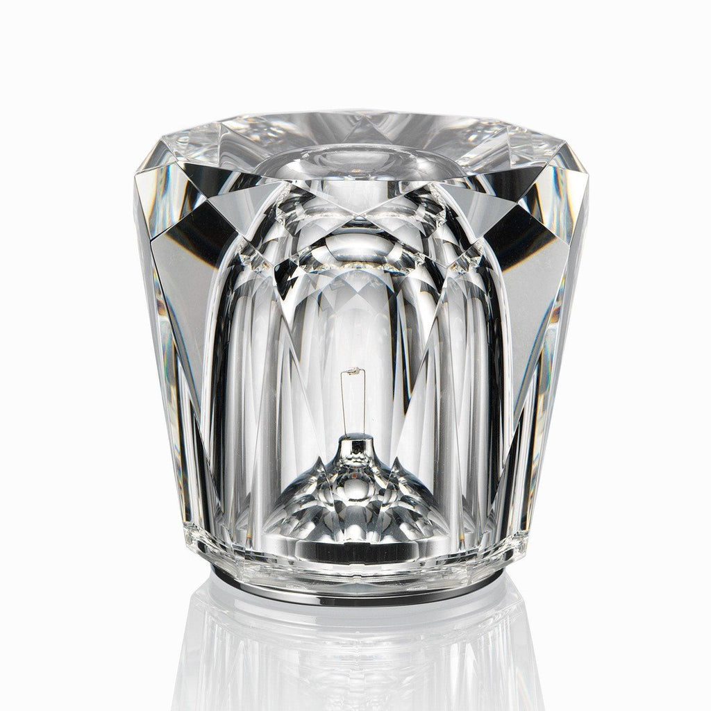 Diamond-Cut Crystal Table Lamp With Faceted Prism Shade
