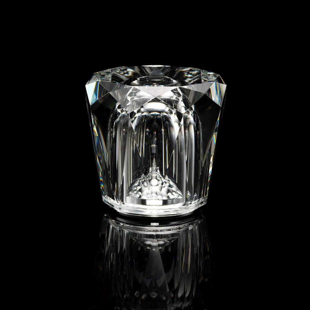 Diamond-Cut Crystal Table Lamp With Faceted Prism Shade